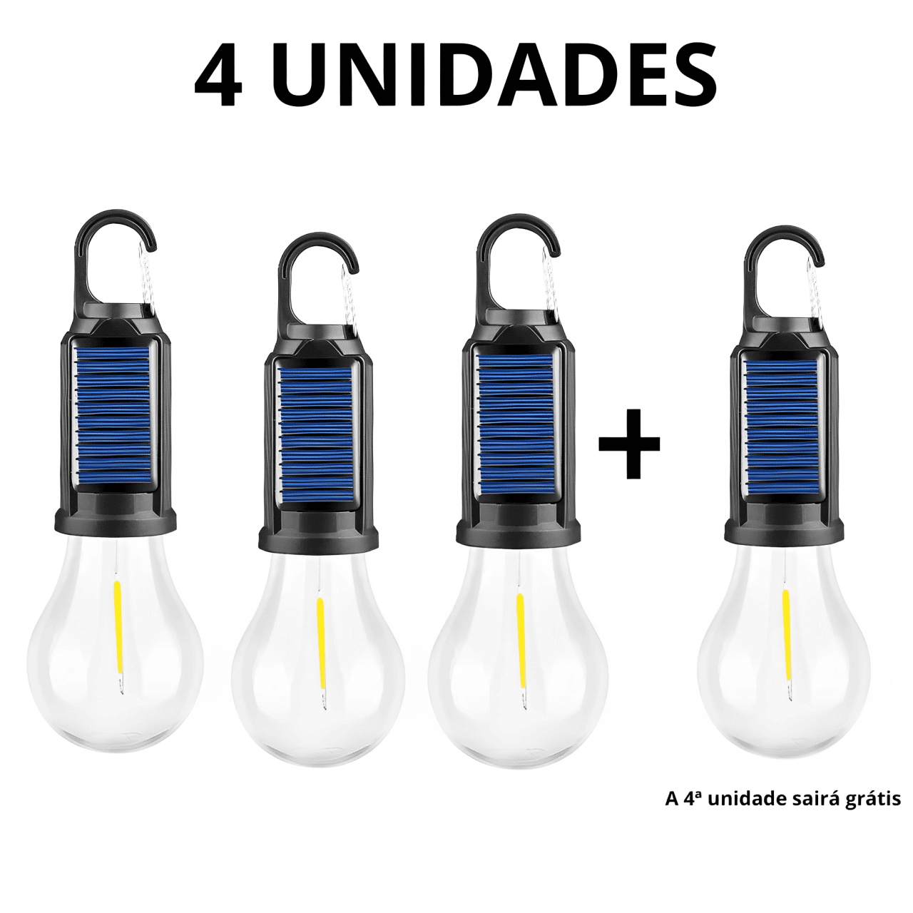 Lâmpada LED Recarregável USB e Solar