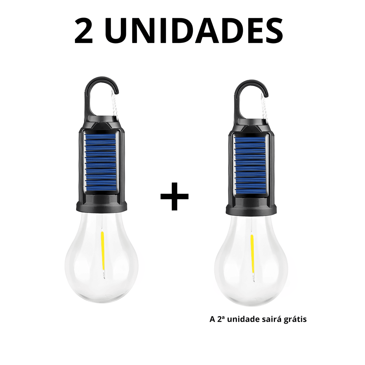 Lâmpada LED Recarregável USB e Solar