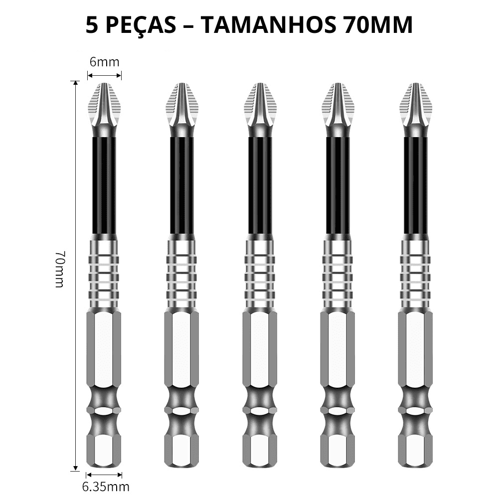 Ponteira Magnética Phillips em Aço Tungstênio