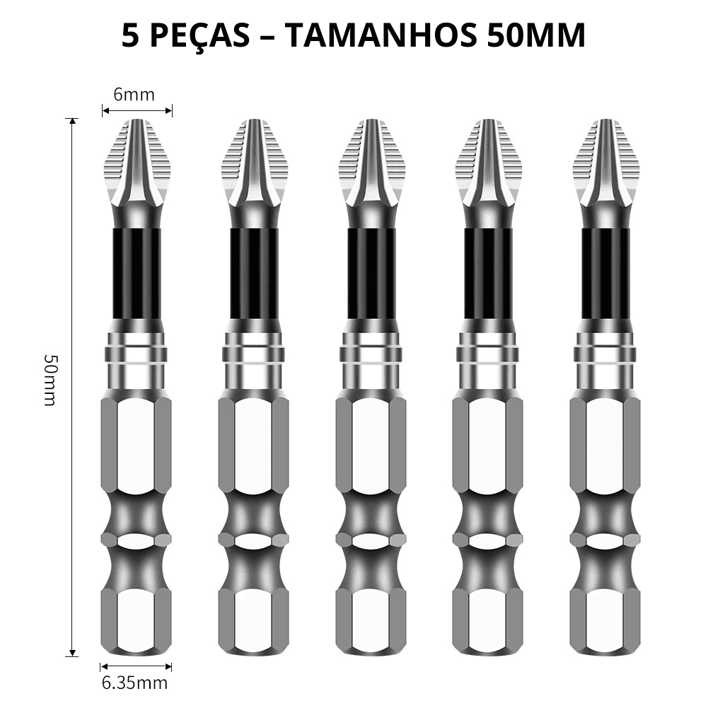 Ponteira Magnética Phillips em Aço Tungstênio
