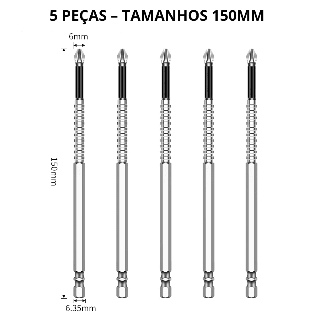 Ponteira Magnética Phillips em Aço Tungstênio