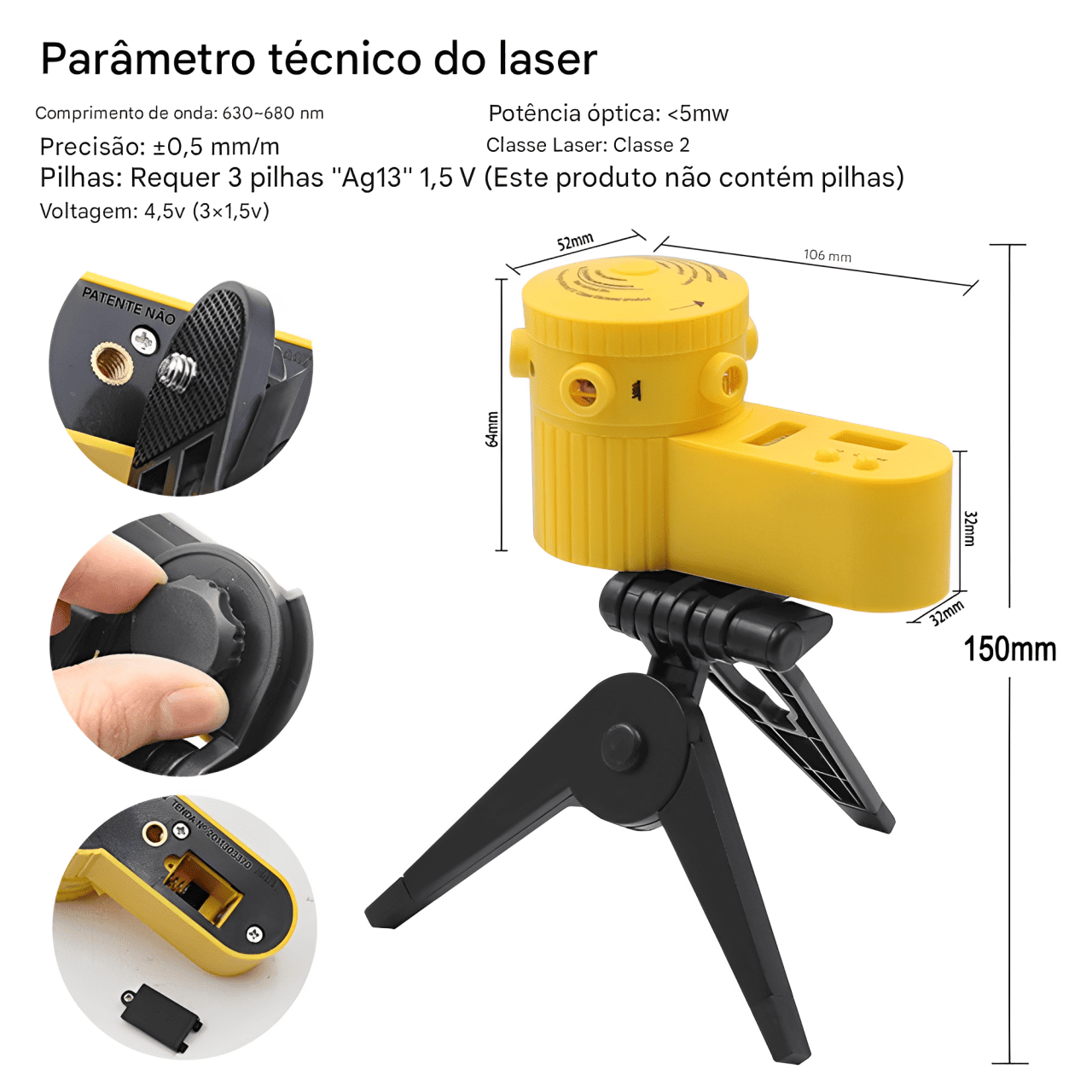 Nível a Laser com Tripé – Medição e Nivelamento