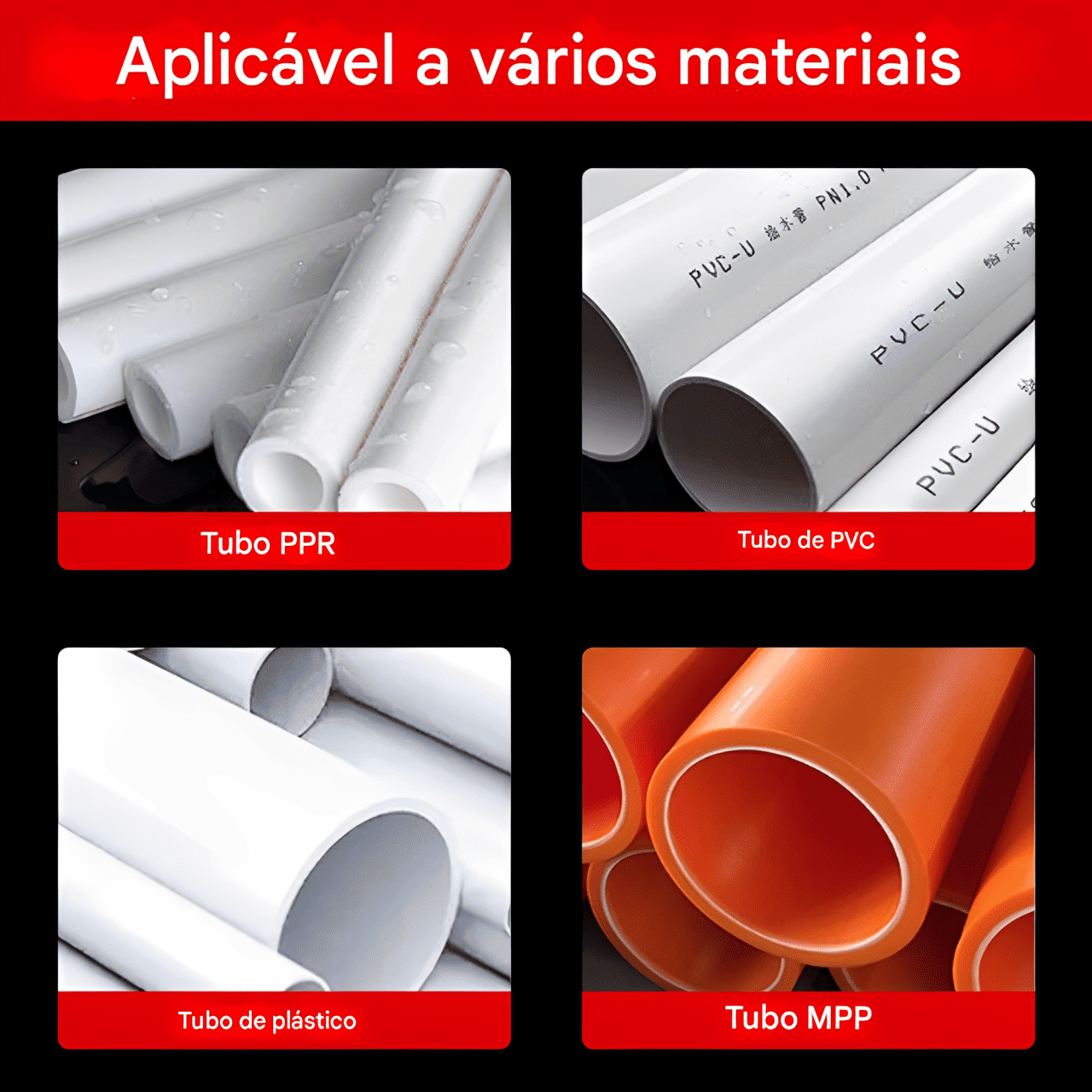 Rosqueador de Tubos 1/2'' e 3/4'' – PPR, PVC e Aço com Rosca Interna e Externa