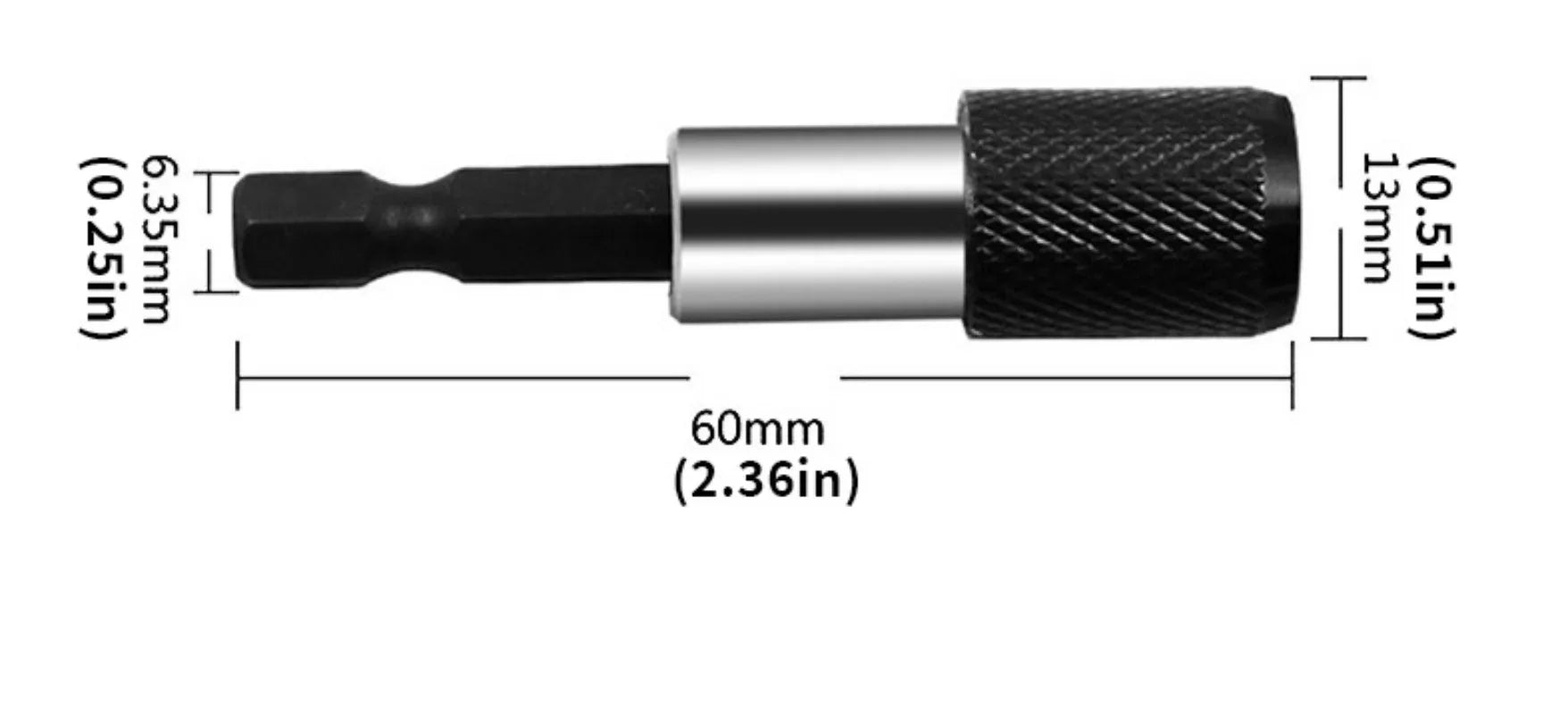 Conjunto Completo Extrator de Parafuso Quebrado com Encaixe Rápido – 5 Peças + Biela de 60mm