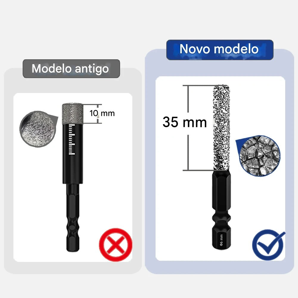Brocas Diamantadas Multiuso — Kit 5 Unidades