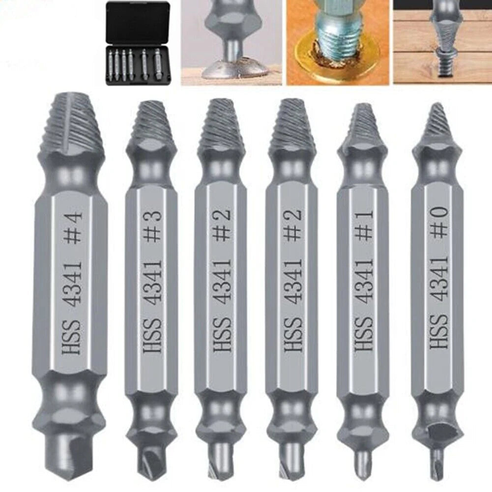 Kit Extrator de Parafusos Quebrados e Espanados – 6 Peças