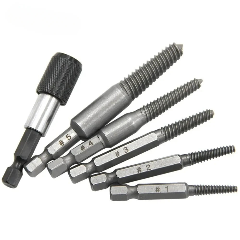 Conjunto Completo Extrator de Parafuso Quebrado com Encaixe Rápido – 5 Peças + Biela de 60mm