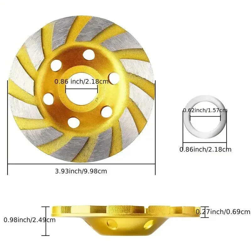 Disco de Moagem Turbo 100mm – Concreto/Pedra