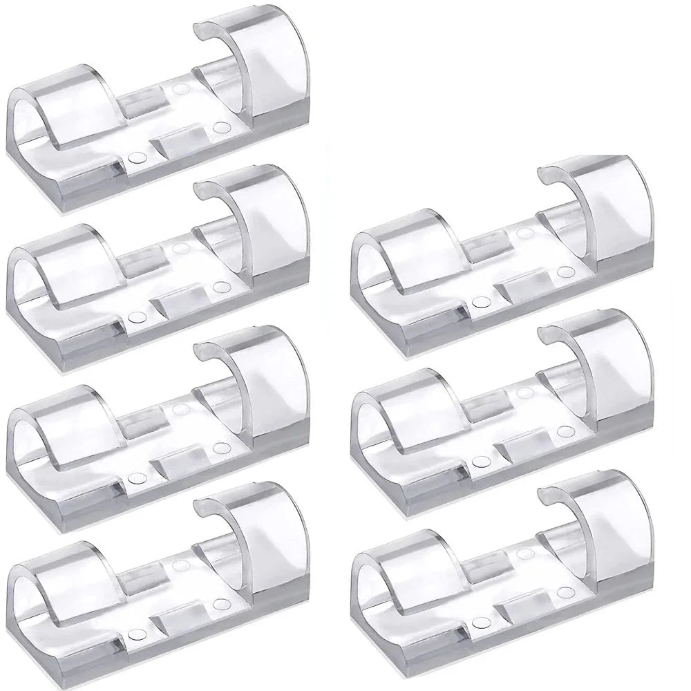 Suporte Organizador de Cabos e Fios, Fixação Prática (Parede e Mesa) – 60 Unidades