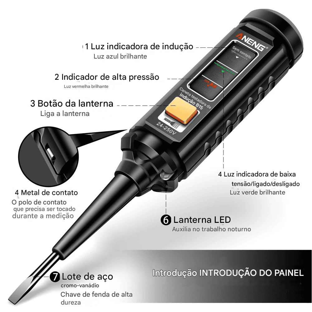 Chave de Fenda com Detector de Tensão