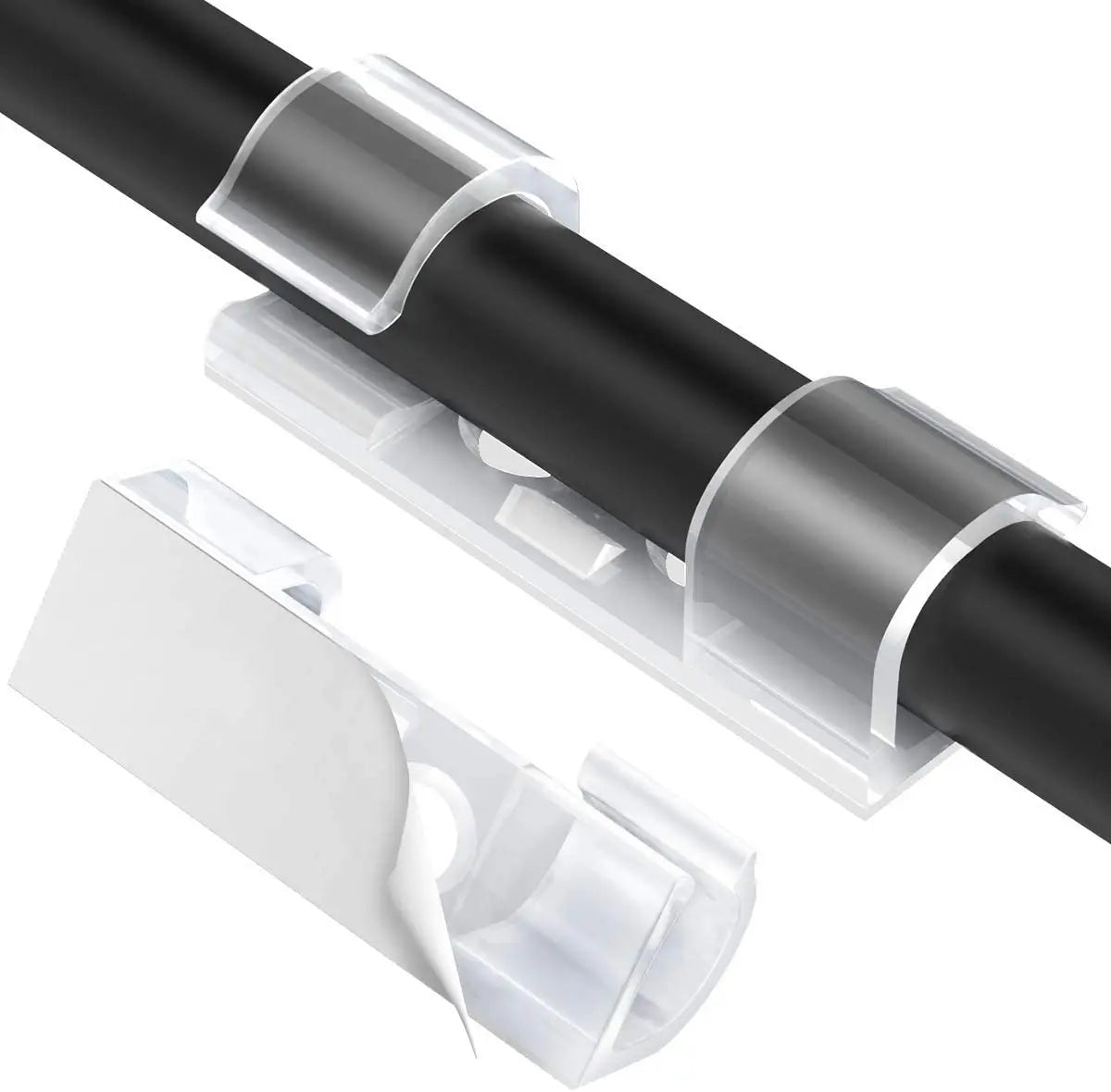 Suporte Organizador de Cabos e Fios, Fixação Prática (Parede e Mesa) – 60 Unidades