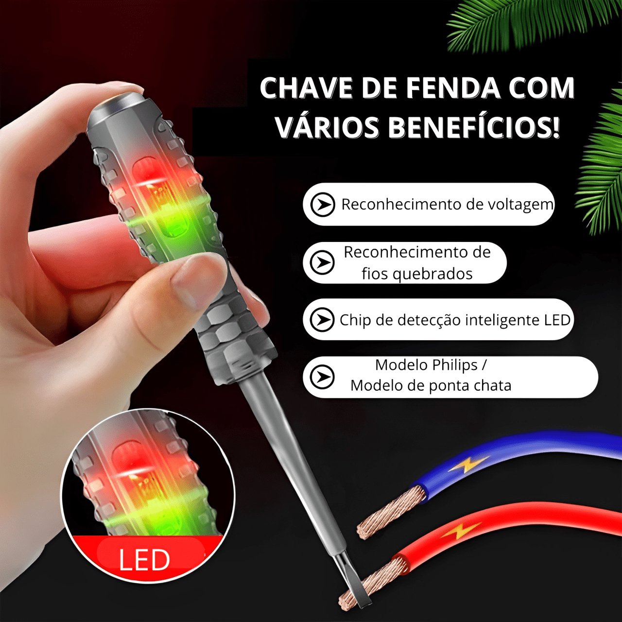 Chave de Fenda com Testador de Tensão - Parafuso solto