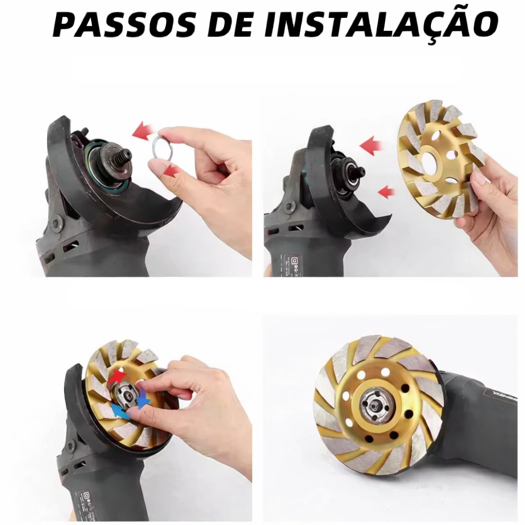 Disco de Moagem Turbo 100mm – Concreto/Pedra