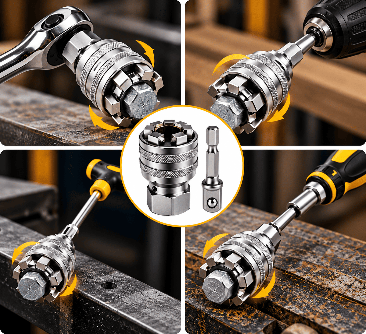 Chave Universal 10–19mm + Adaptador
