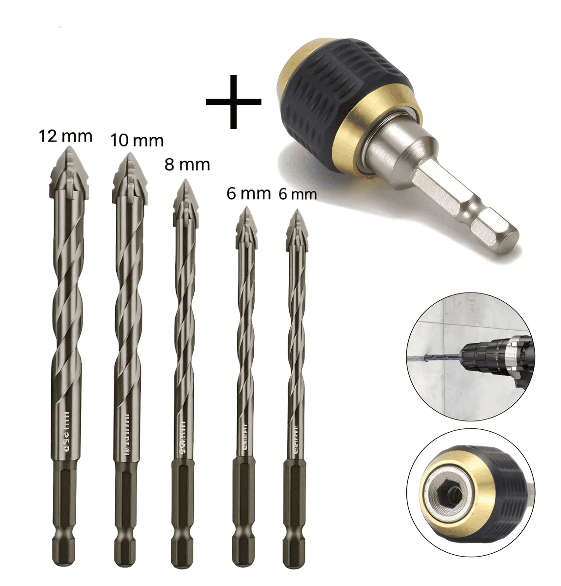 Conjunto com 5 Brocas Excêntricas Serrilhadas