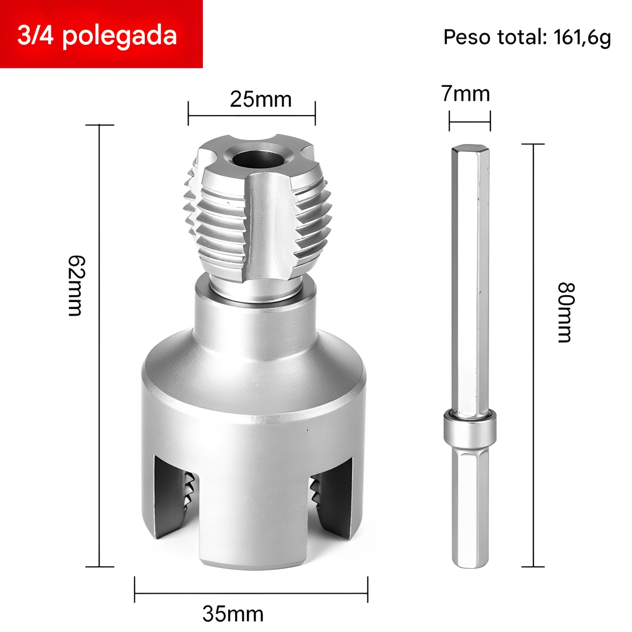 Rosqueador de Tubos 1/2'' e 3/4'' – PPR, PVC e Aço com Rosca Interna e Externa