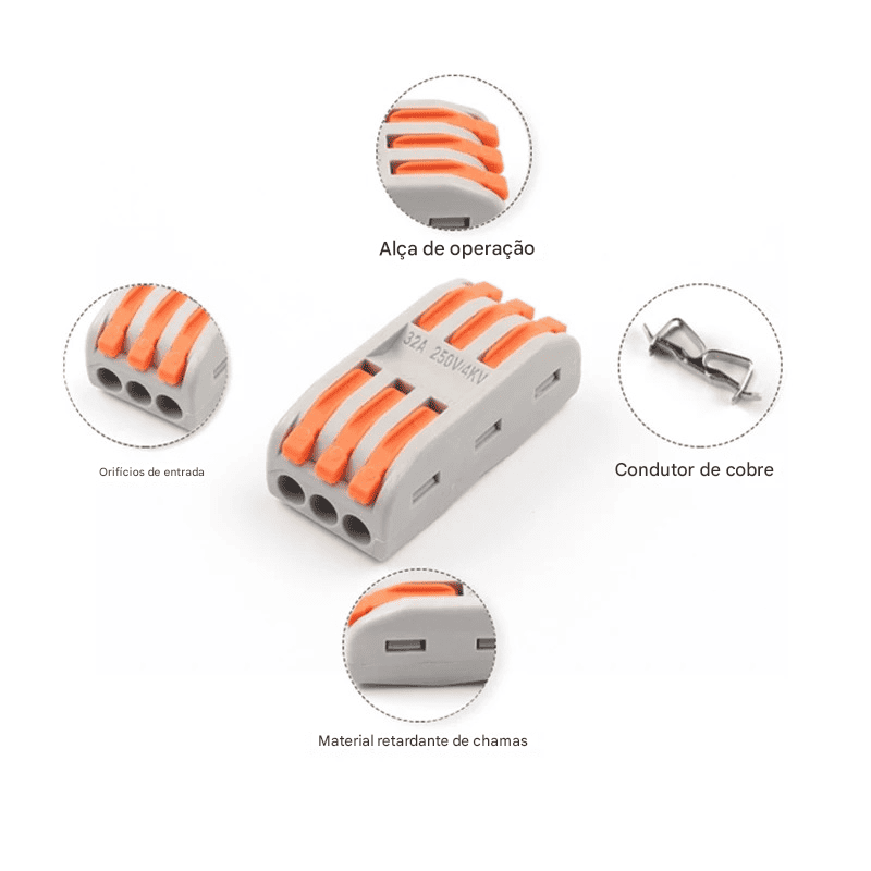 Conector para Fios com Sistema Push