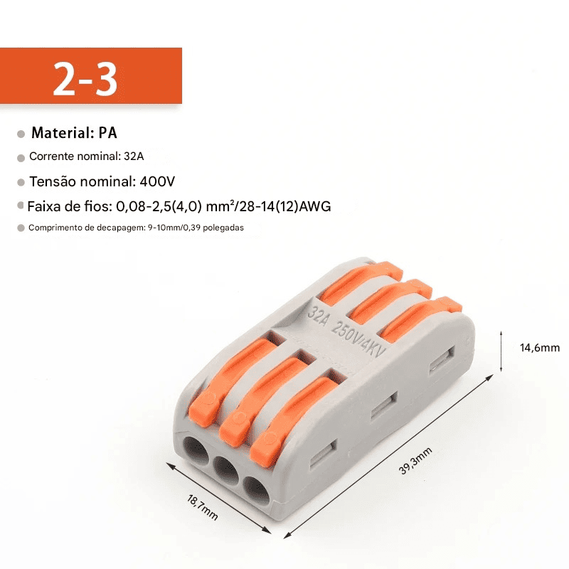 Conector para Fios com Sistema Push