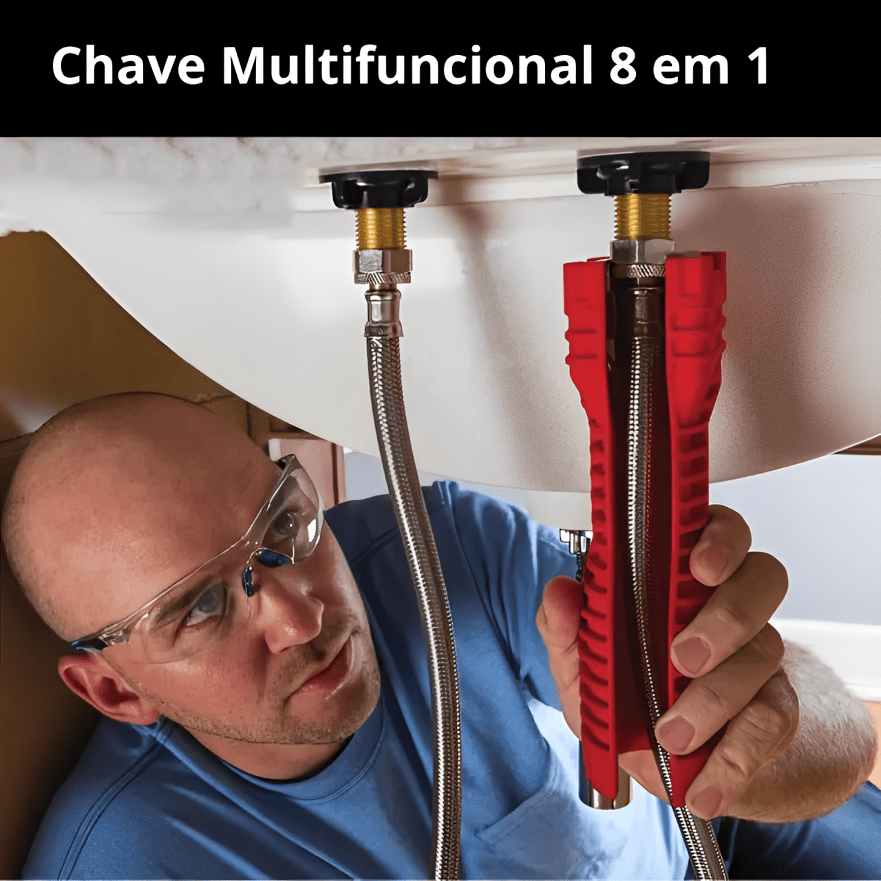 Chave Grifo Multiuso 8 em 1 - Ideal para Cano, Pia, Torneira e Filtro