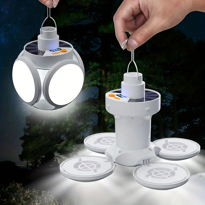 Lâmpada Solar 2 em 1 – Recarregável via Solar e USB