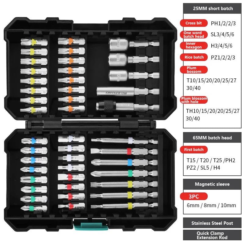 Kit para Parafusadeira com 44 Chaves - Parafuso solto